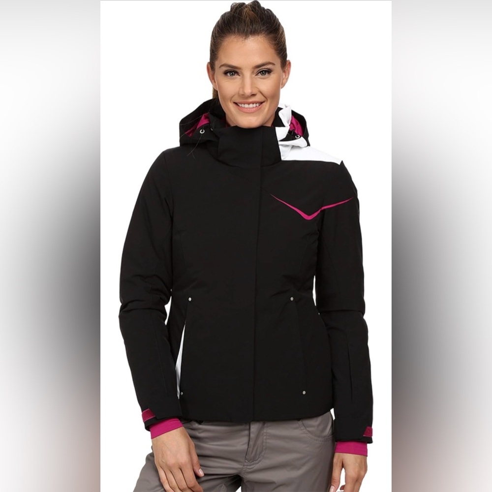Spyder Women's Black and Pink AMP insulated Ski Jacket Sz 6 MSRP $300